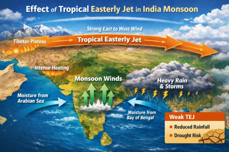 effect of tropical easterly jet in indian monsoon