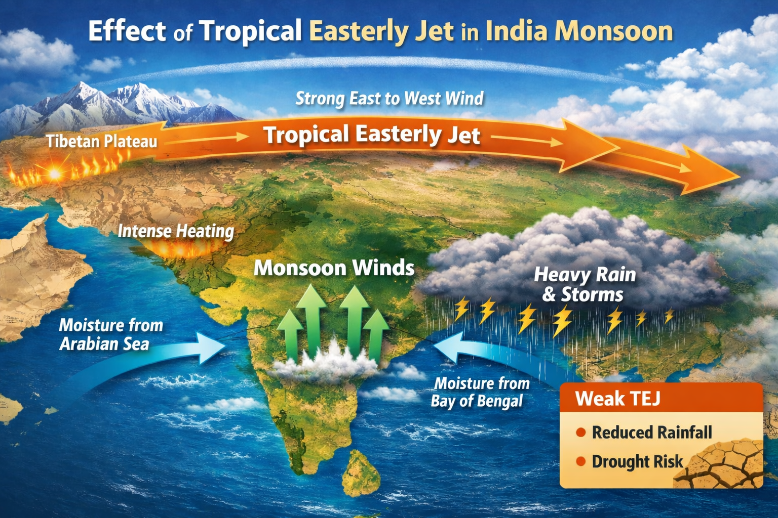 effect of tropical easterly jet in indian monsoon