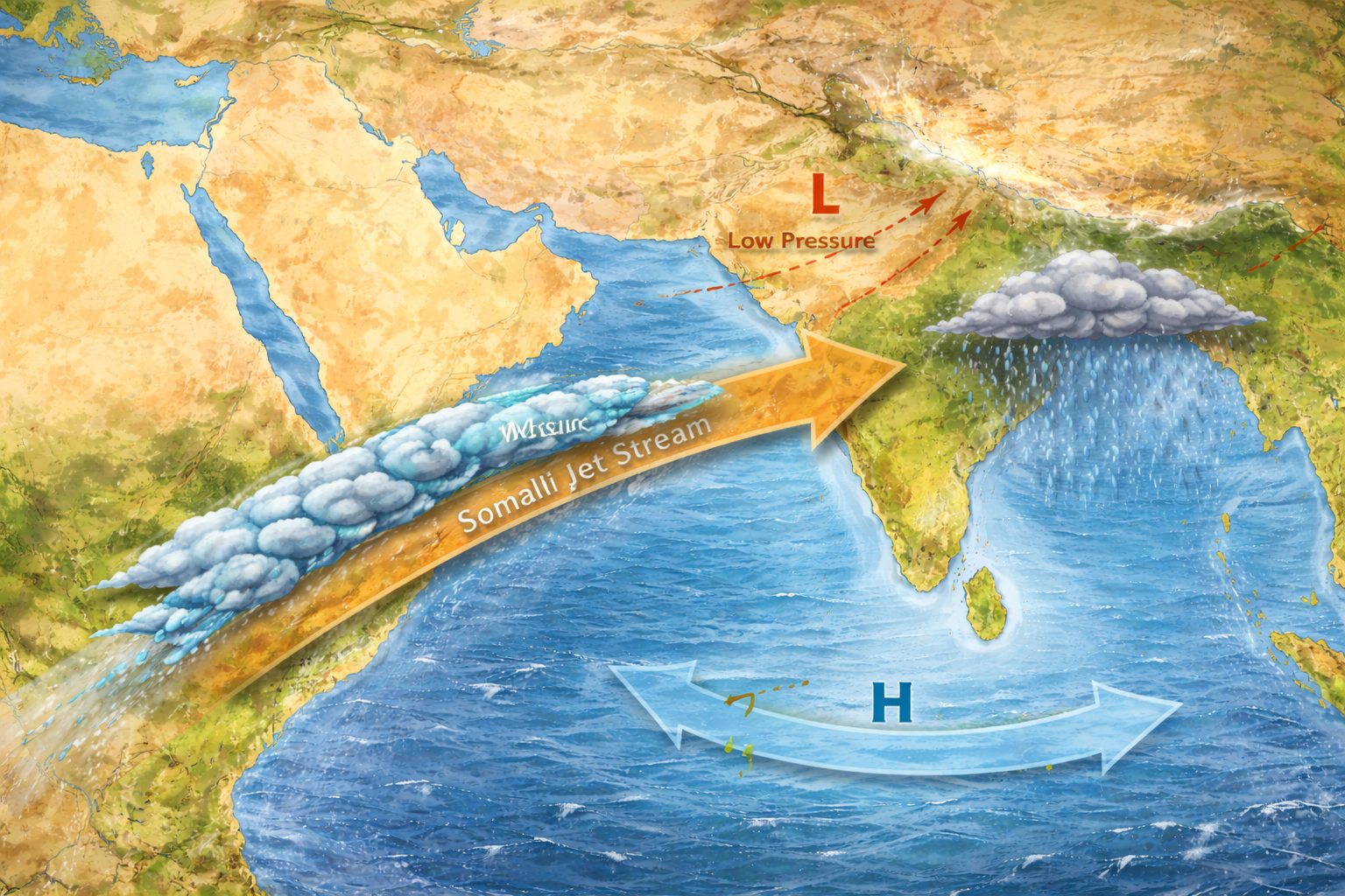 role of somali jet stream in the formation of indian monsoon